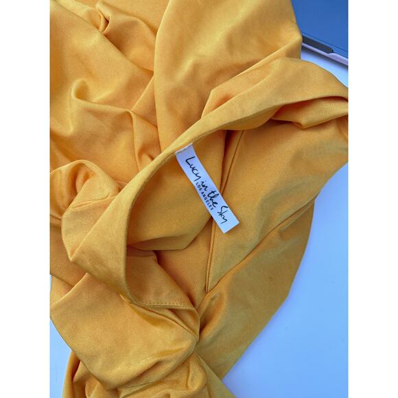 Lucy in the sky melina ruched bodycon mini dress orange - size XS - Picture 6 of 7